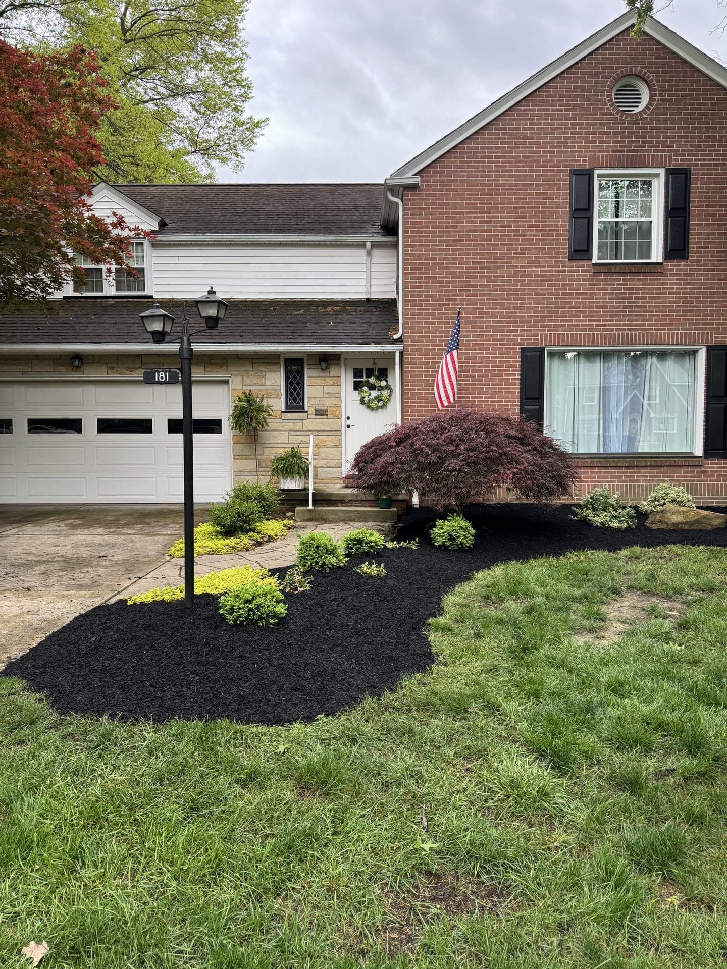 Fresh mulch beds after refresh