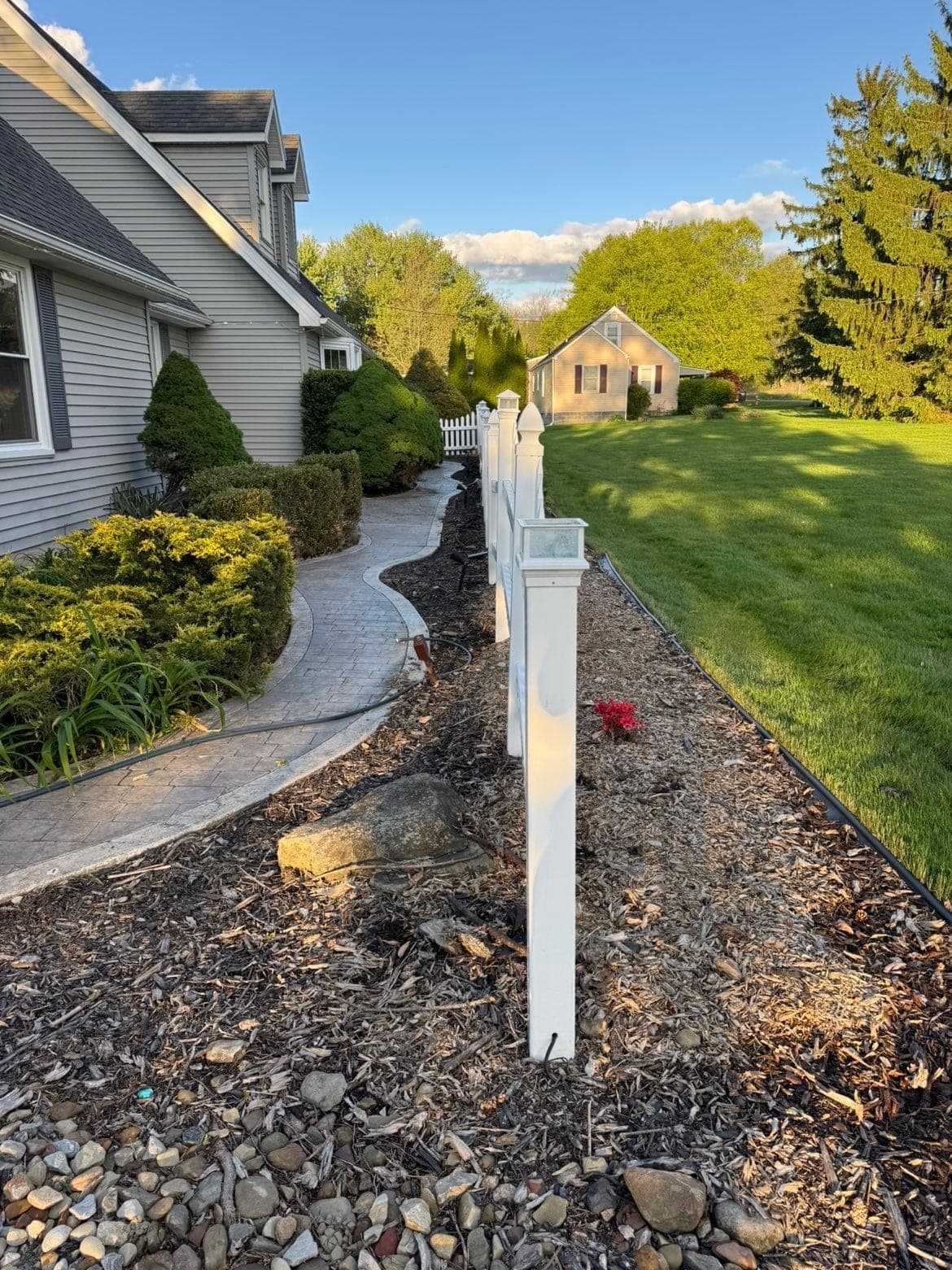 Foundation planting beds before mulch work